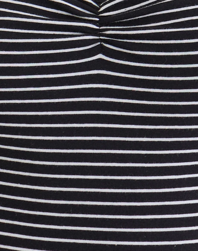Haut Seiren en jersey rayé noir et blanc