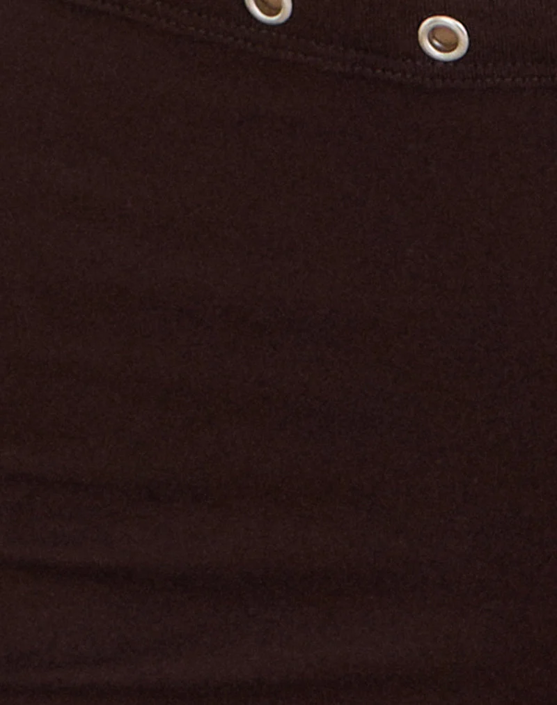 Short Kento « Hot Pant » couleur chocolat amer avec œillets