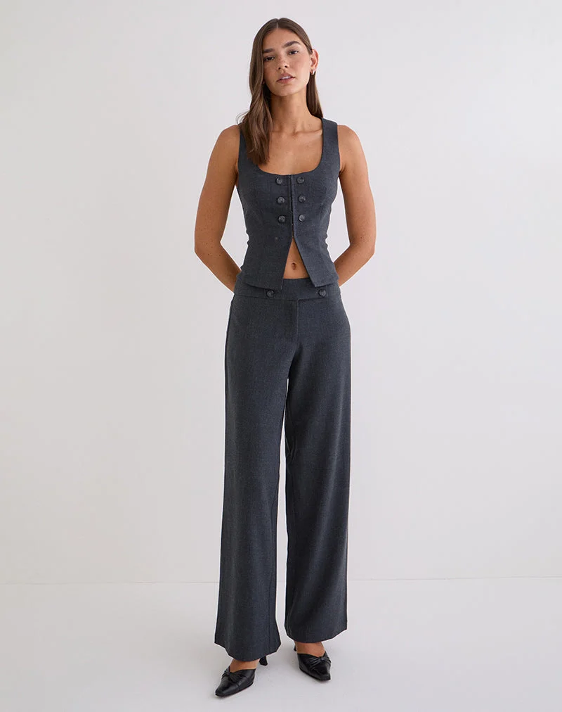 Pantalon large Arisyo en gris bleu sur mesure
