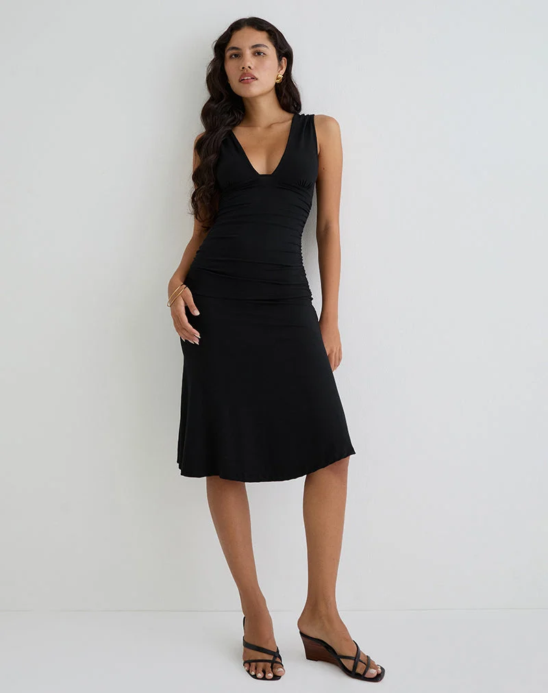 Laluma Midi Dress in Black