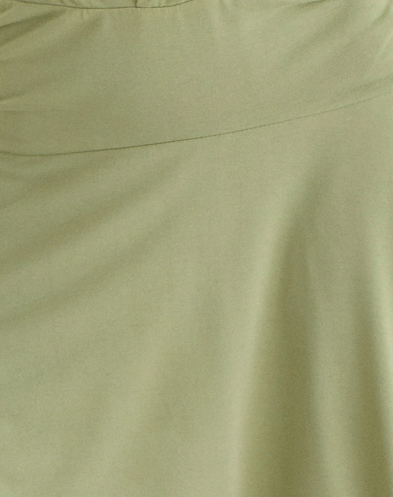 Saira - Mini robe dos nu en sauge