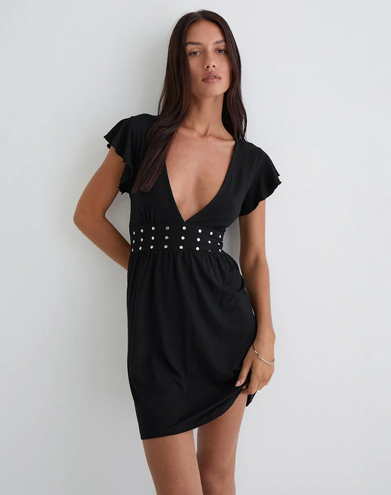 Mini robe Leisoa en noir