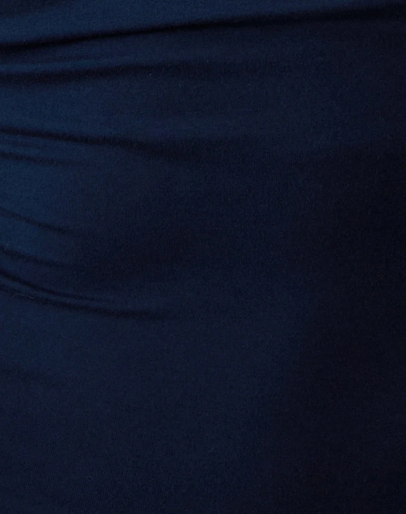 Imrie Open Back Top in Rayon Jersey Navy