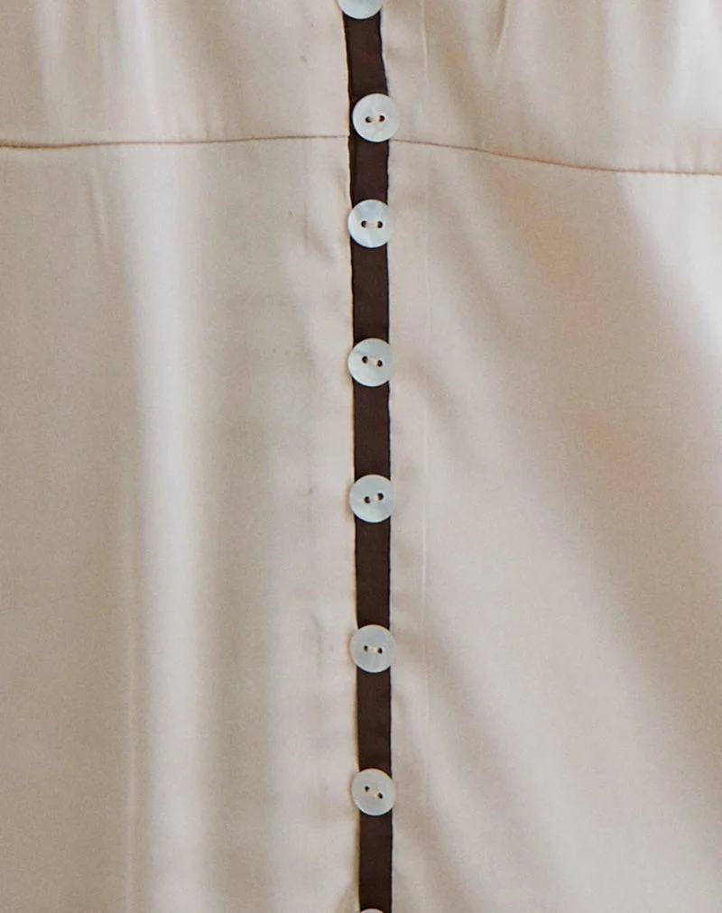 Mini-robe Rinari en satin champagne