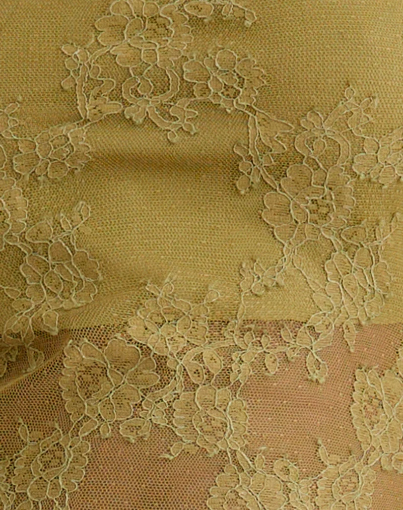 Robe Urian en dentelle Eyelash Chartreuse