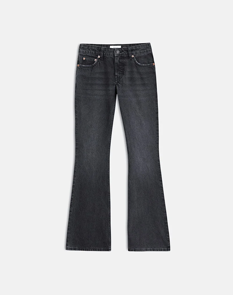 Jean extra taille basse évasé noir vintage