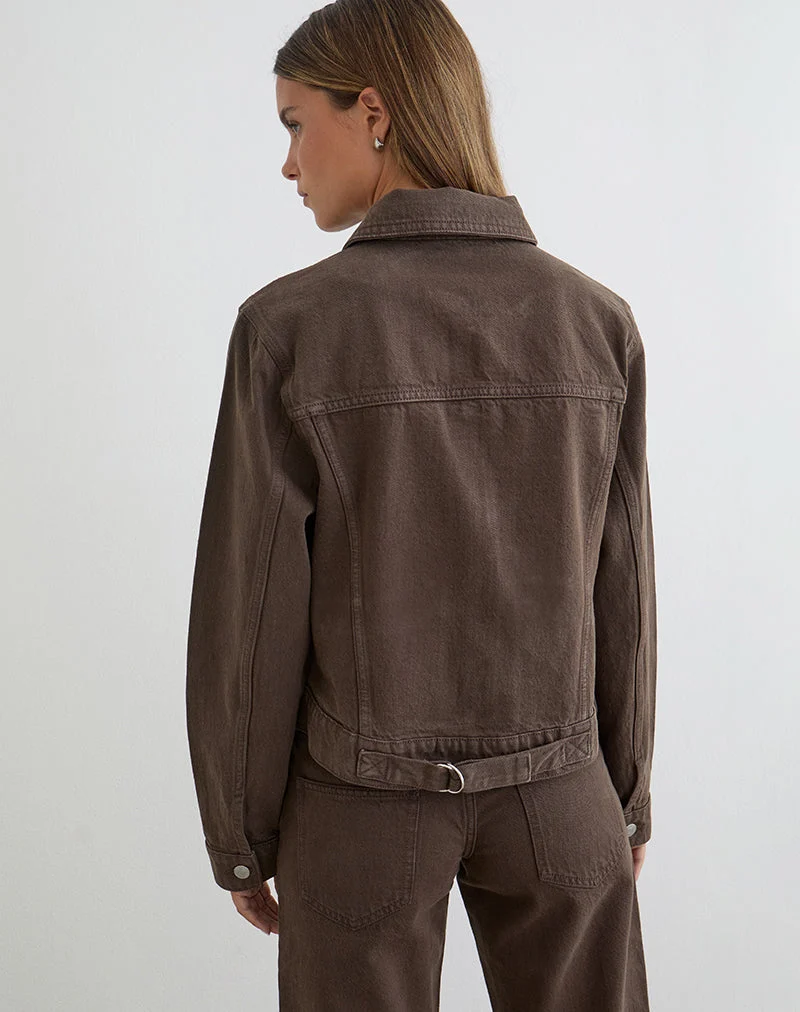 Veste cintrée en denim marron