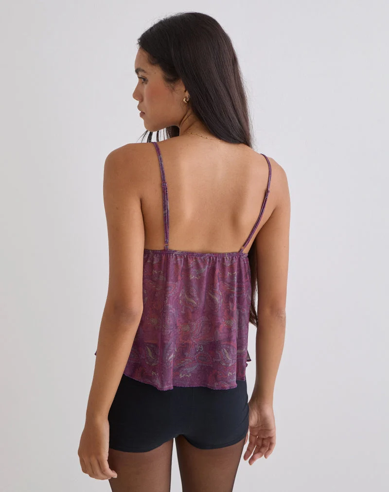 Haut papillon Nukara en violet paisley royal