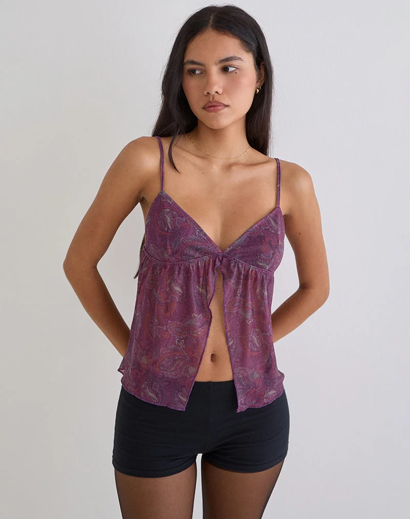 Haut papillon Nukara en violet paisley royal