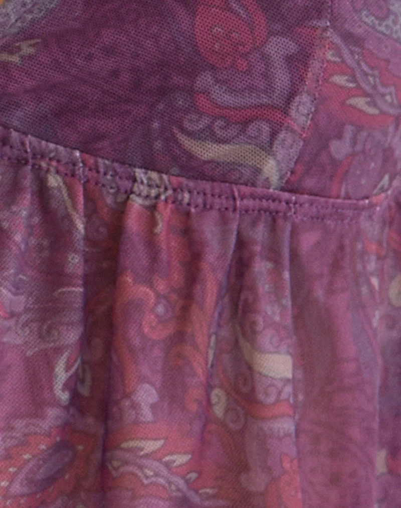 Haut papillon Nukara en violet paisley royal