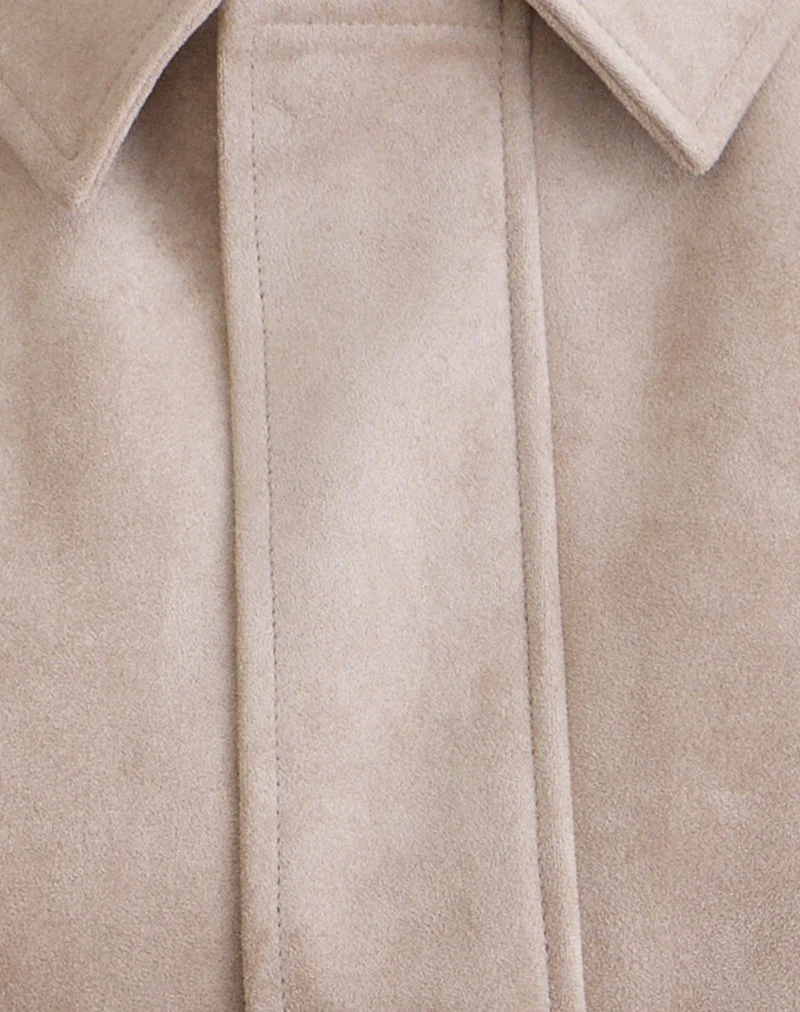 Veste Dante Boxy en simili-daim beige clair