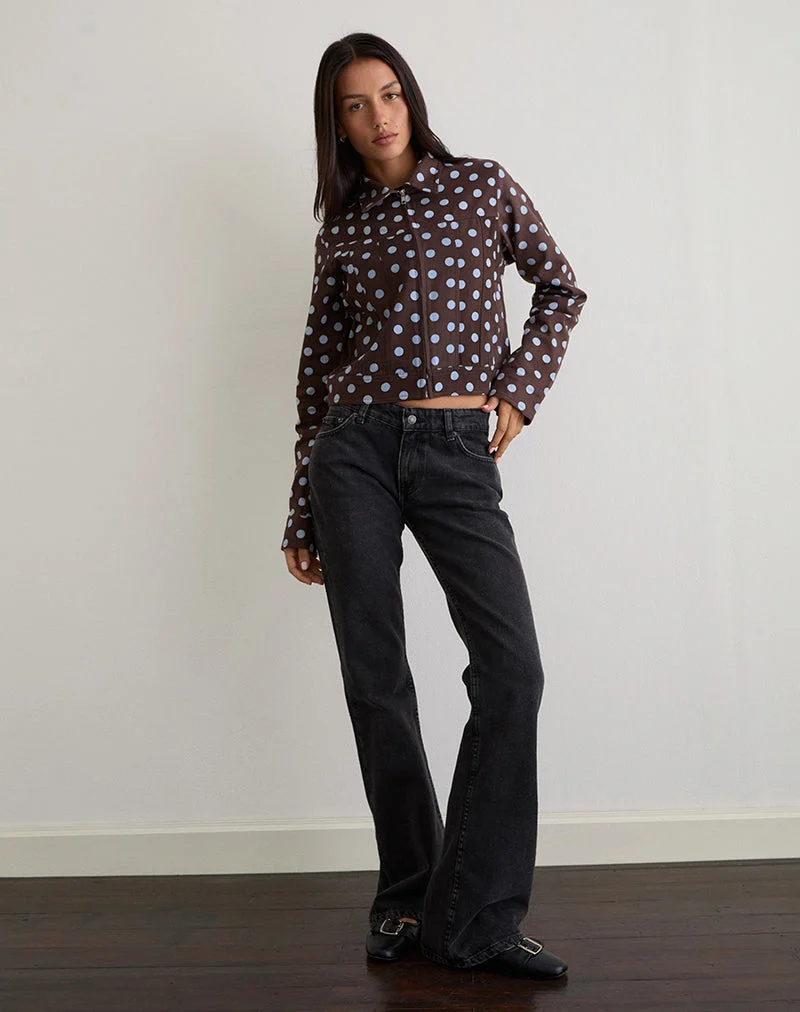 Veste Quorra en marron à pois monochromes