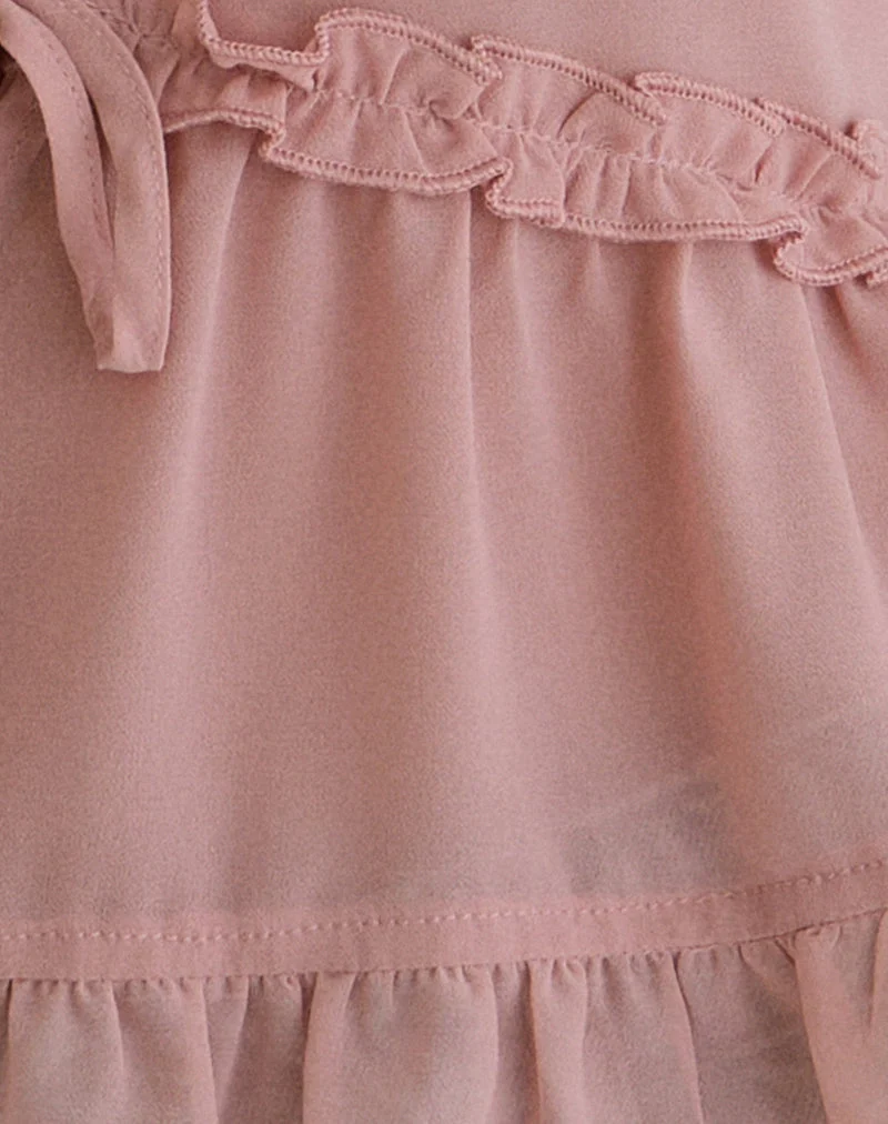Raeya Tie Front Cami Top in Chiffon Pink