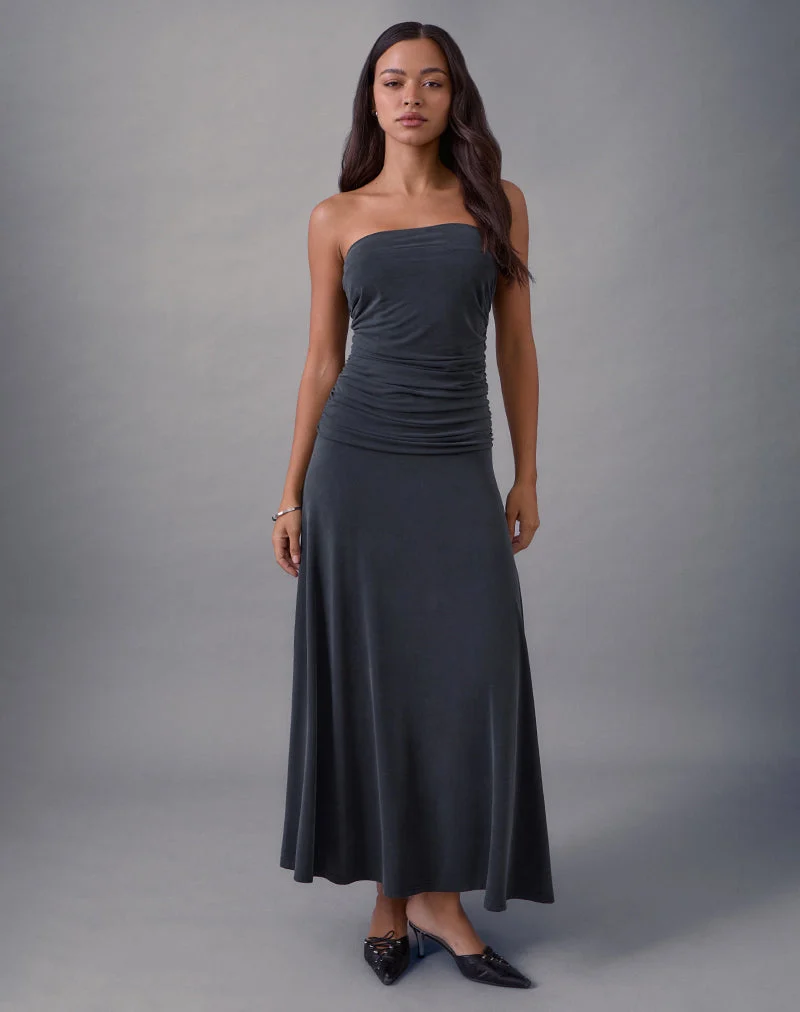 Darmi Maxi Dress in Cupro Granite