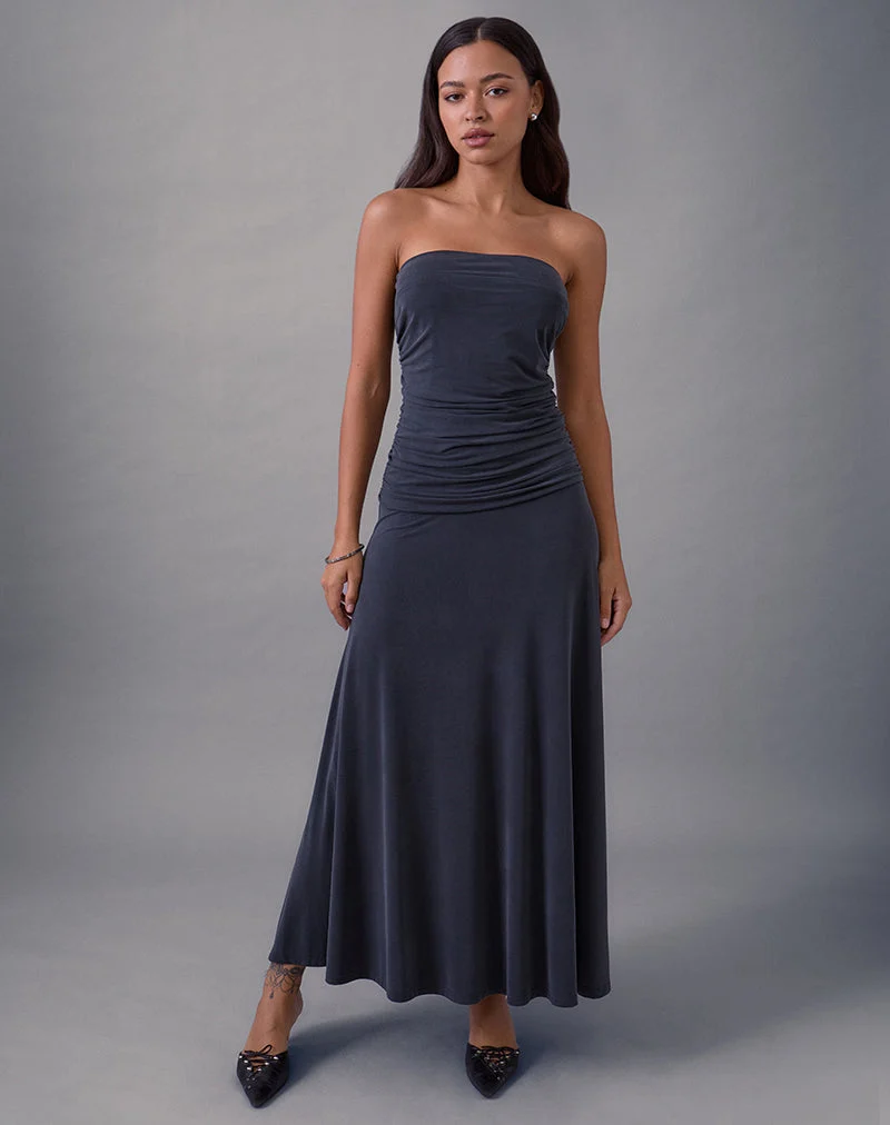 Darmi Maxi Dress in Cupro Granite