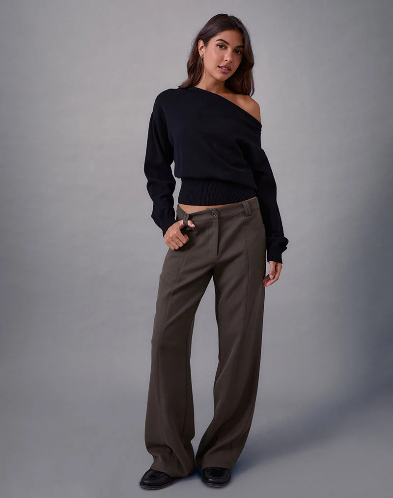 Pantalon Avina en Tailoring Olive foncé