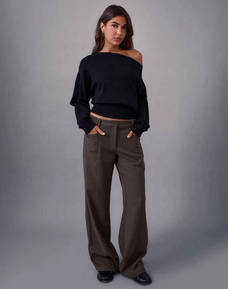 Pantalon Avina en Tailoring Olive foncé