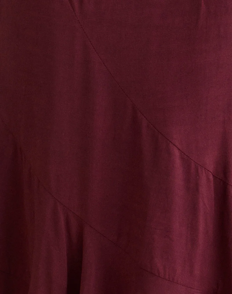 Jupe longue Rombe, couleur bordeaux