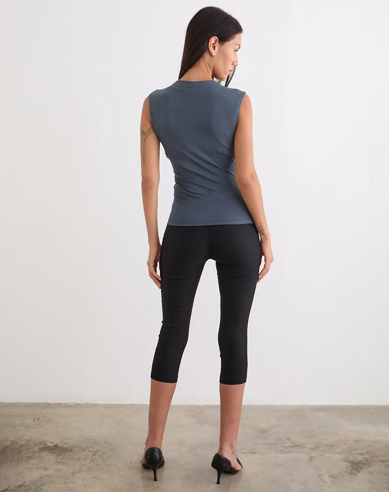 Haut croisé Otso Twist en jersey de rayonne, couleur Ocean Storm