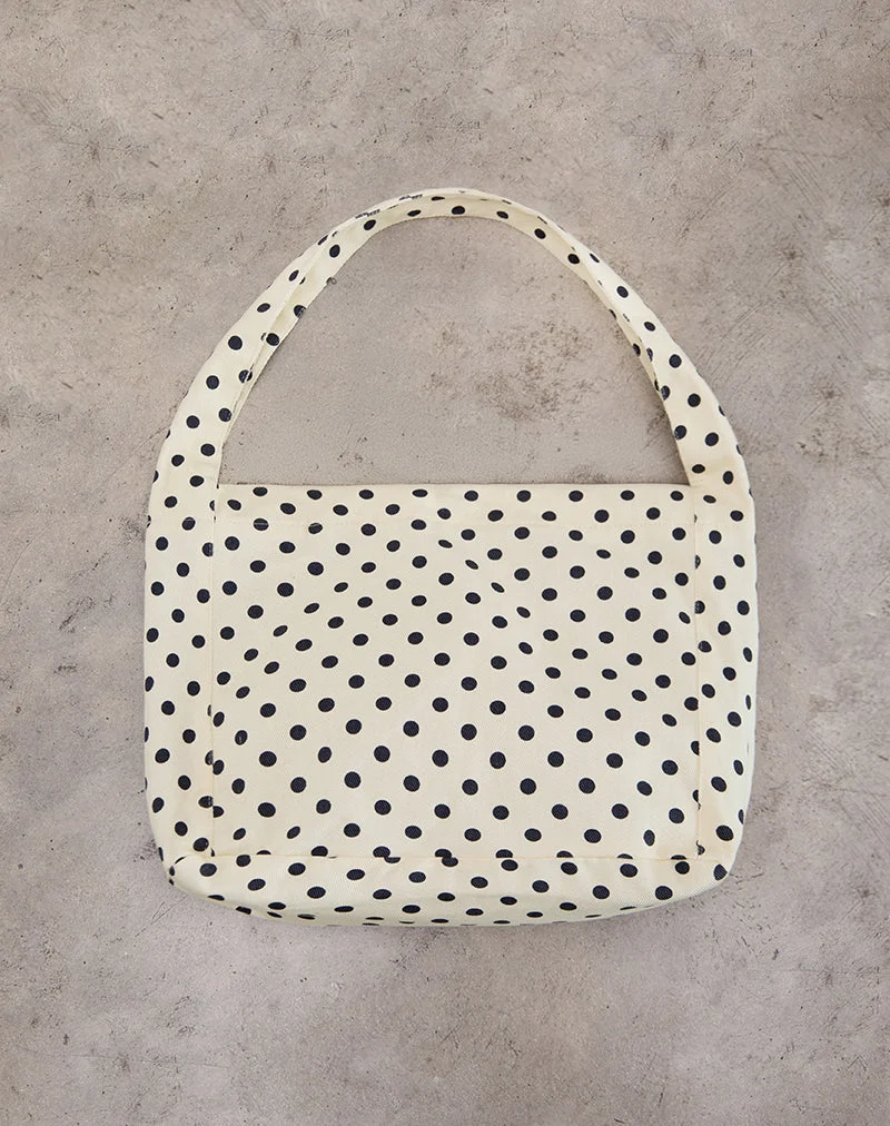 Sac en sergé à pois Sota en blanc et noir