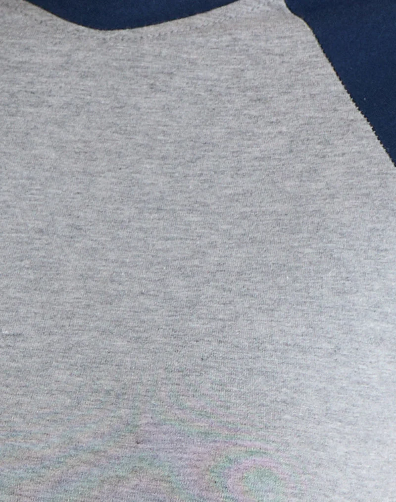 T-shirt Agneta gris chiné et bleu marine
