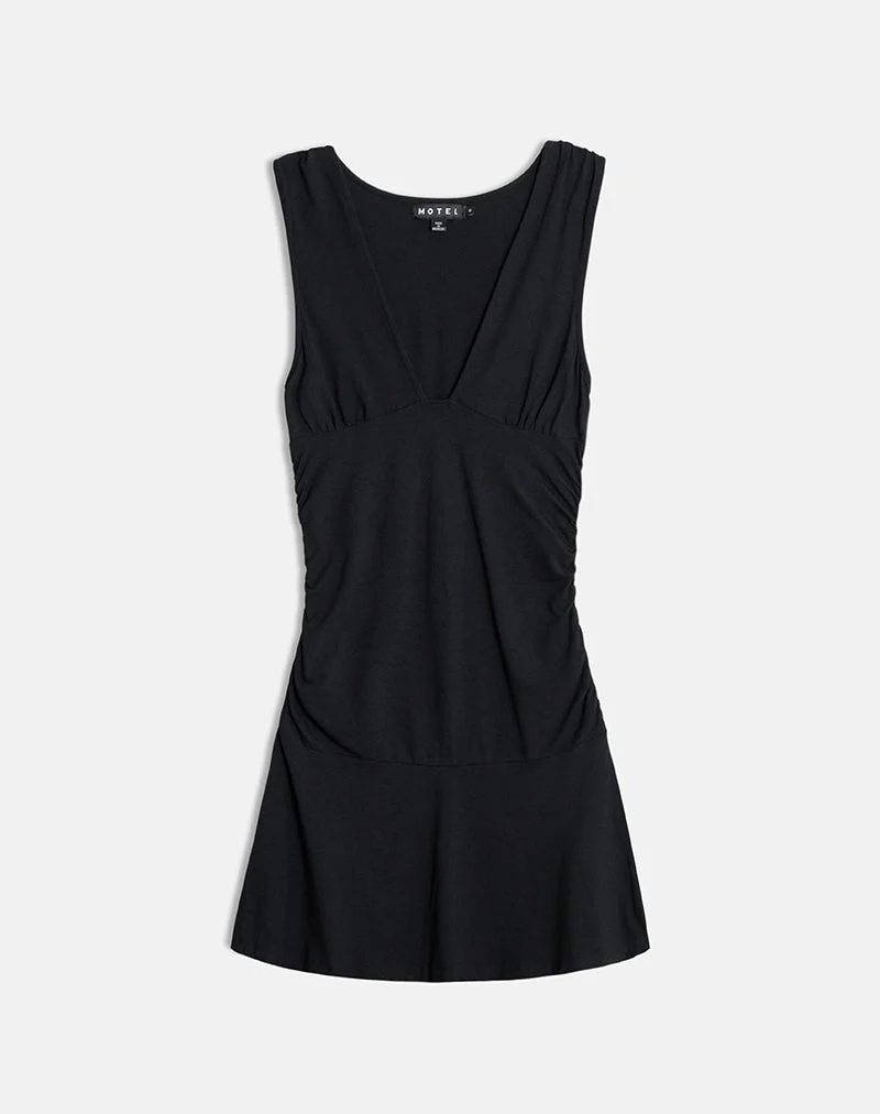 Mini-robe Luscian Plunge en noir
