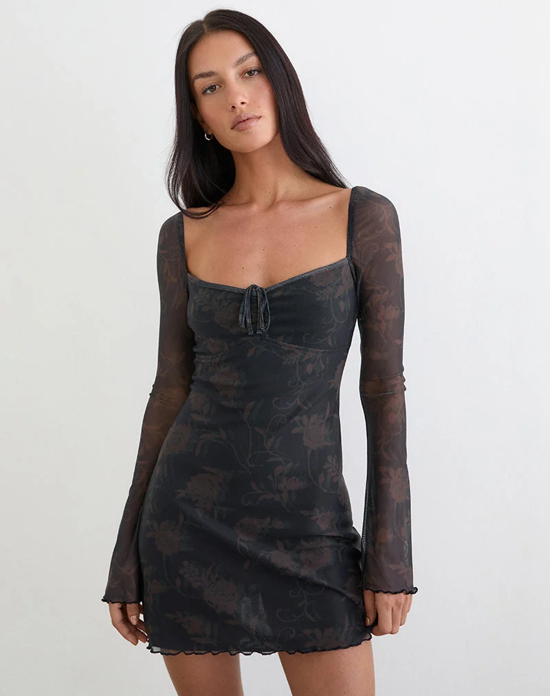 Robe à manches longues Modena en rose dynamique