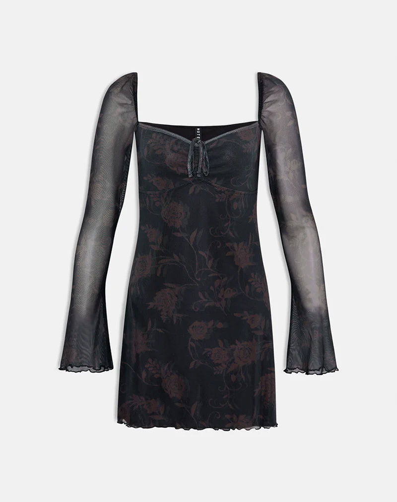 Robe à manches longues Modena en rose dynamique