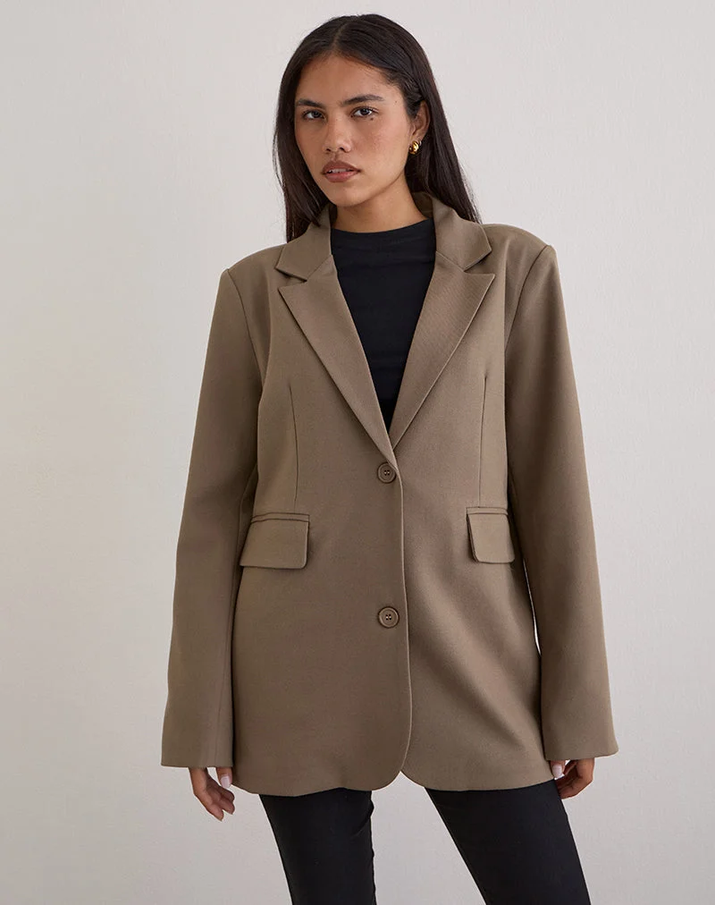 Blazer Maiwa en beige texturé