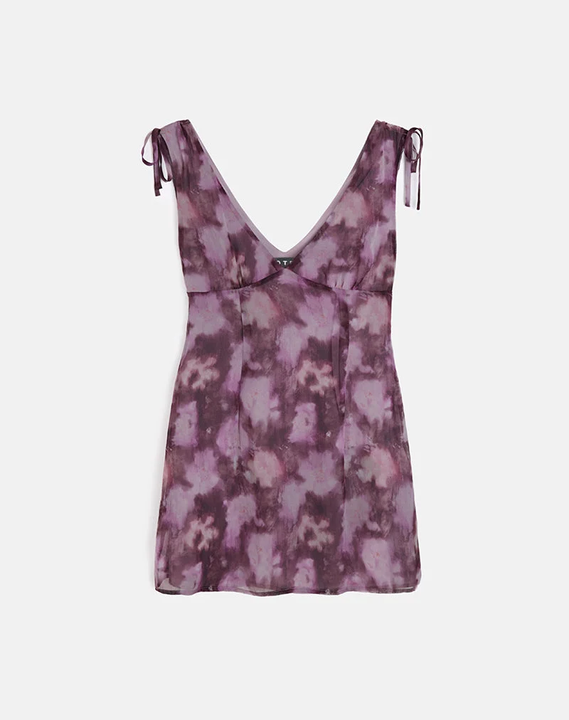 Mini robe Carmila en mousseline de soie violette