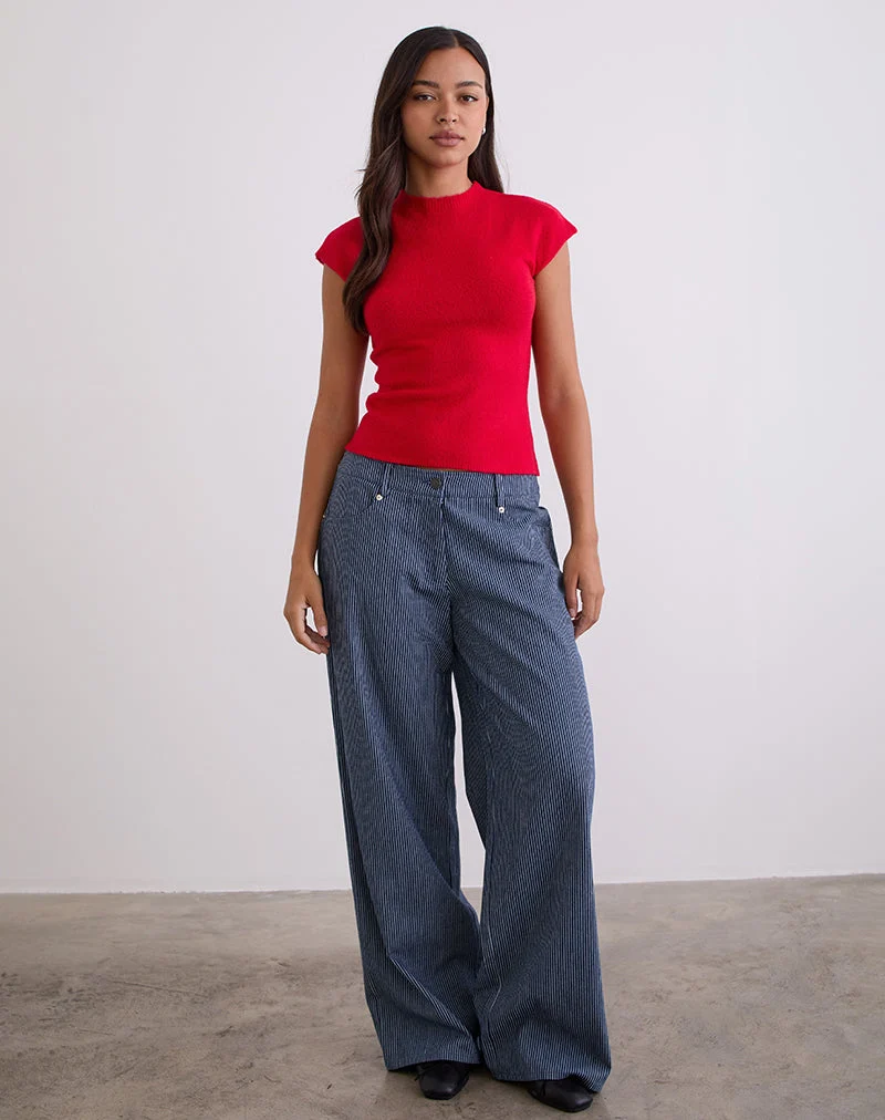 Top Hanuva en tricot rouge