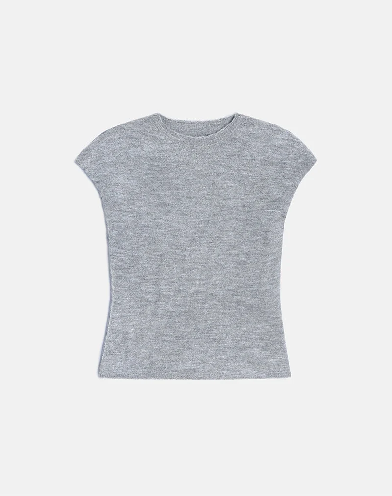 Top Hanuva en tricot gris