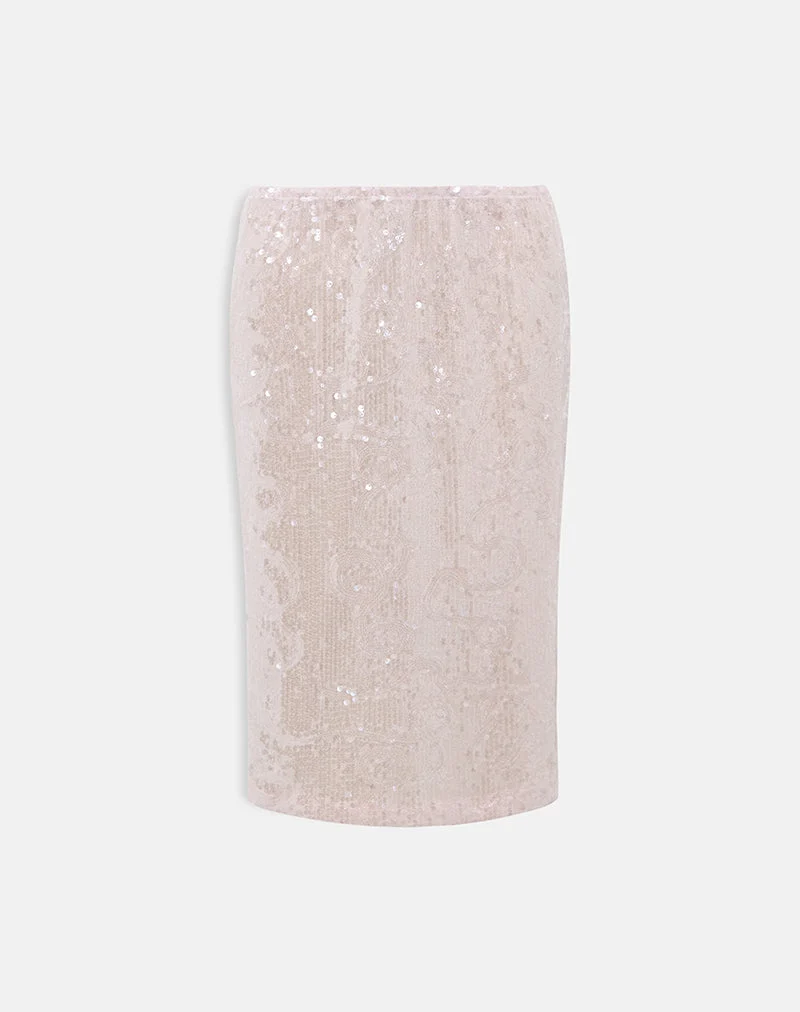 Kavivi - Jupe midi à paillettes - Baby Pink