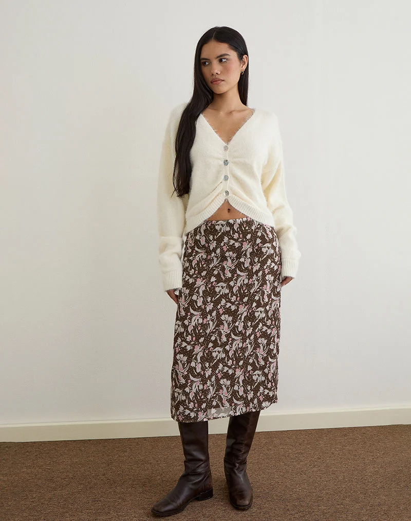 Jiyo Cardigan froncé en maille ivoire