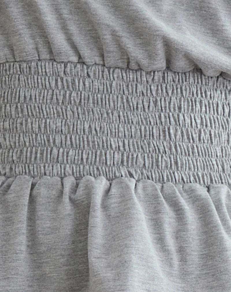 Domani Off the Shoulder Top in Grey Marl (Top à épaules dénudées)