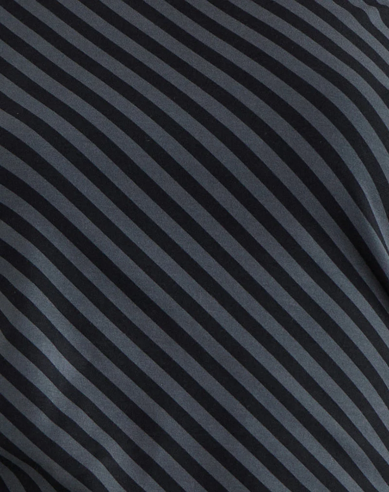 Haut asymétrique Danama à rayures obliques Ocean Storm