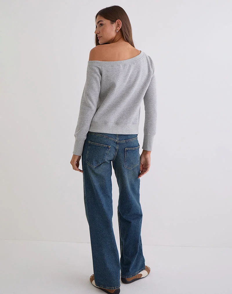 Sweat-shirt Toria gris chiné