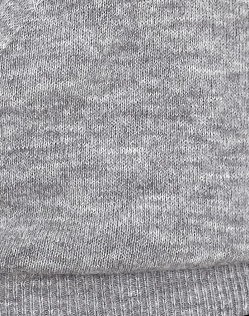 Saroya Plunge Wrap Top in Knit Grey