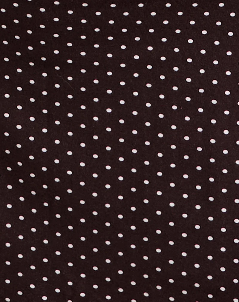 Jupe-short enveloppante Luel, Micro Polka Brown