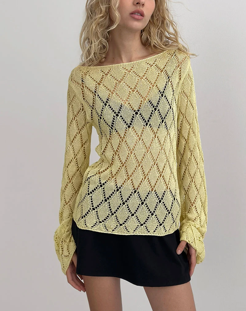 Pull Tate en citron métallisé