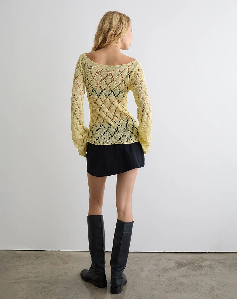 Pull Tate en citron métallisé