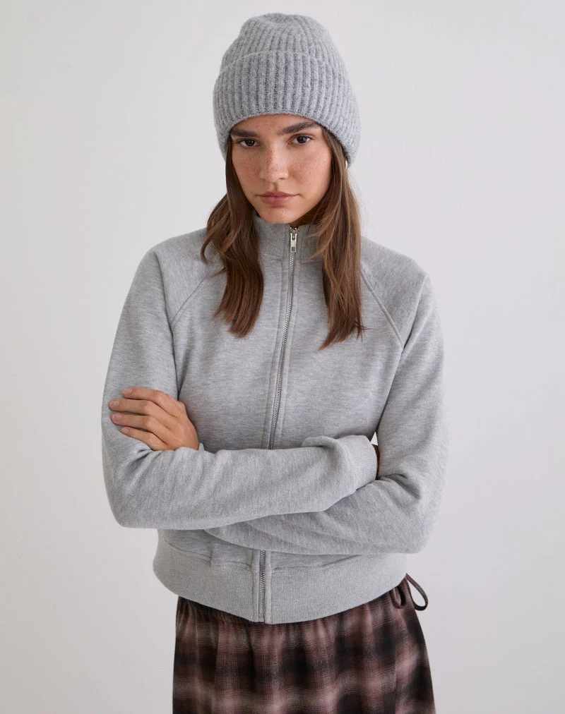 Pull à col roulé Tamayo Zip en gris chiné