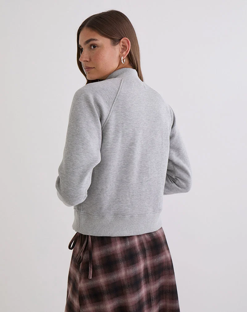 Pull à col roulé Tamayo Zip en gris chiné