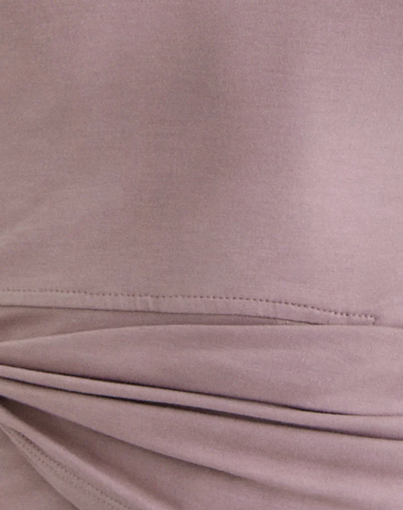 Haut à nouer Tanzy en jersey mauve poussiéreux