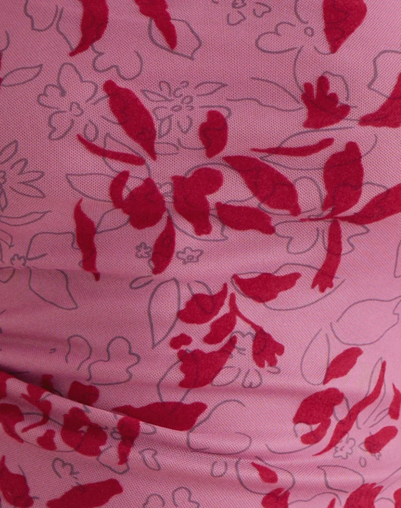 Lotus Cami Top in Stencil Flower Pink