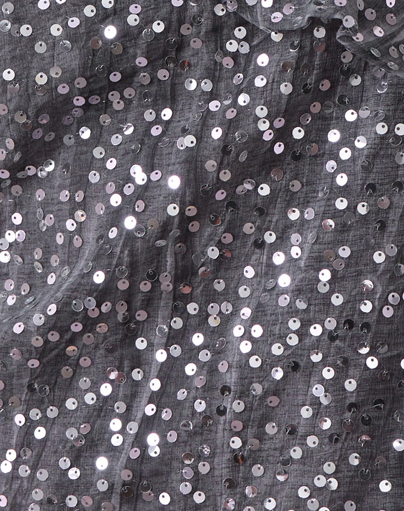 Haut Savira en mousseline à paillettes grises