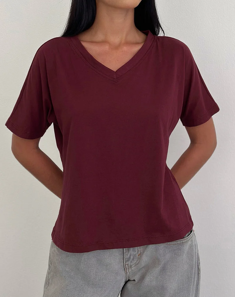Top Viman en jersey marron