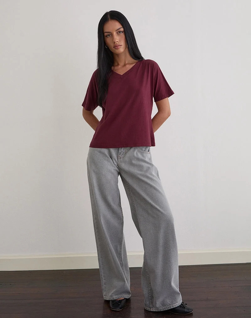 Top Viman en jersey marron