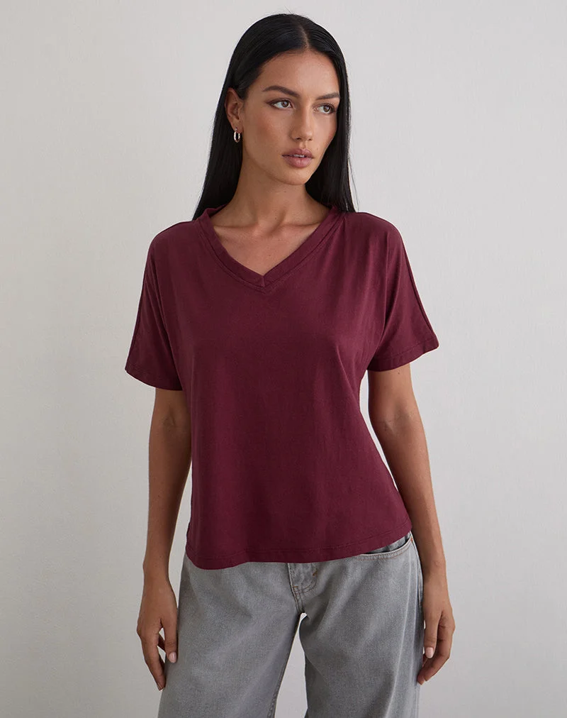 Top Viman en jersey marron