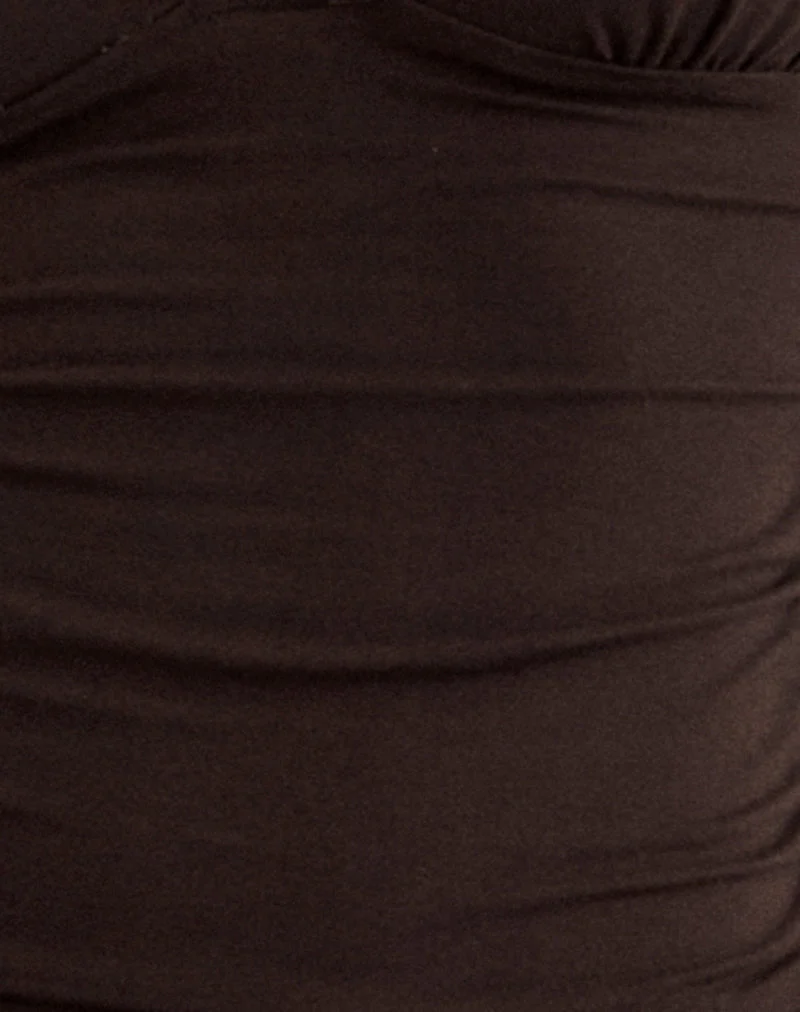 Robe midi Laluma, chocolat amer
